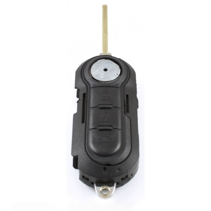 Fiat 3-knapps vikbar nyckel blå - nyckelblad rak Image