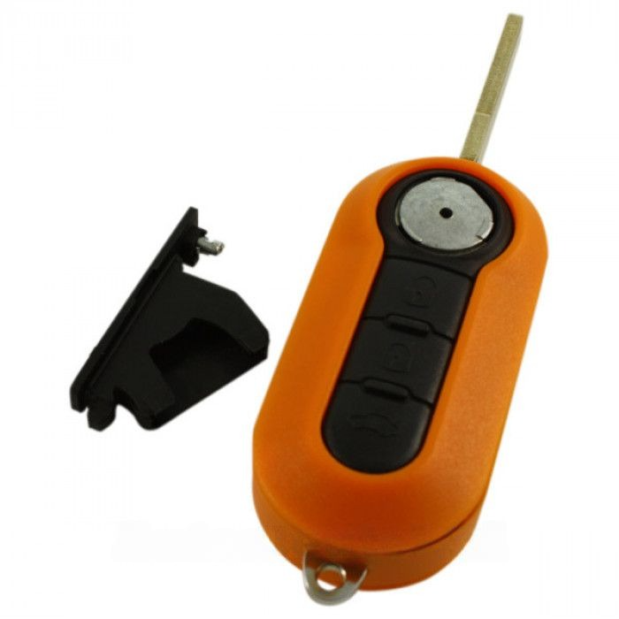 Fiat 3-knapps viknyckel orange - nyckelblad rakt Image