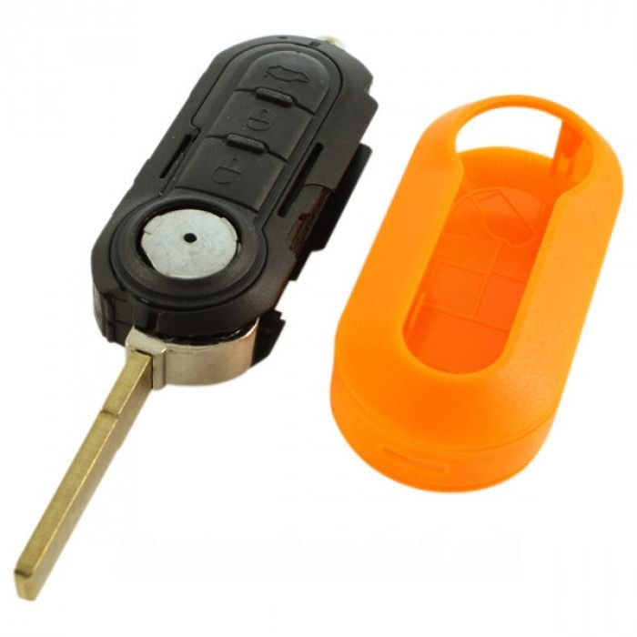 Fiat 3-knapps viknyckel orange - nyckelblad rakt Image