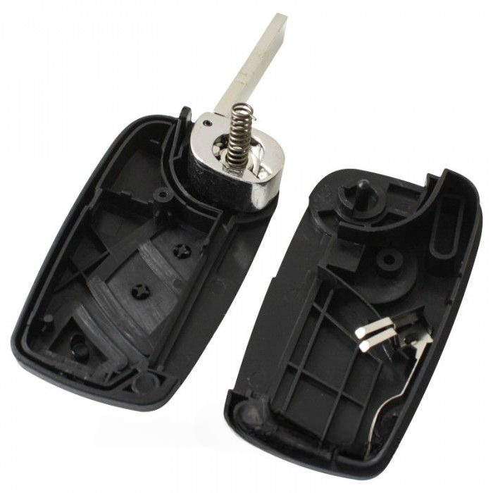Fiat 3-knapps vikbar nyckel svart - nyckelblad rak (modell 2) Image