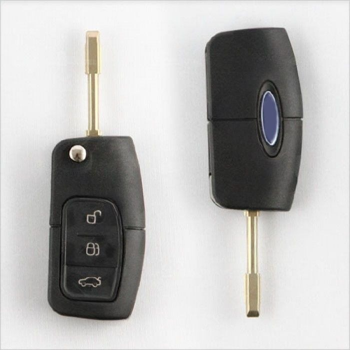 Ford 3-knapps vikbar nyckel - nyckelblad rund Image