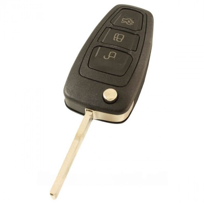 Ford 3-knapps vikbar nyckel - nyckelblad rak (vit) Image