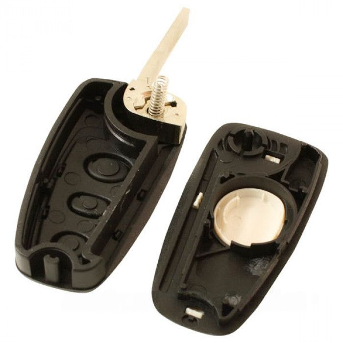 Ford 3-knapps vikbar nyckel - nyckelblad rak (vit) Image