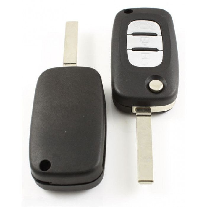 Nissan 3-knapps vikbar nyckel - nyckelblad rak Image