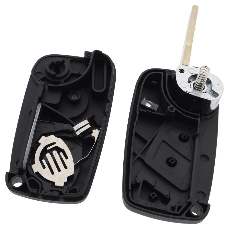 Fiat 3-knapps vikbar nyckel svart - nyckelblad rak (modell 3) Image
