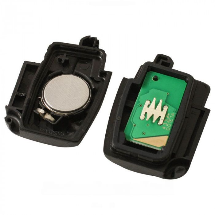 Ford 3-knapps vikbar nyckel - nyckelblad rakt med elektronik 433MHZ - 4D63 transponder Image