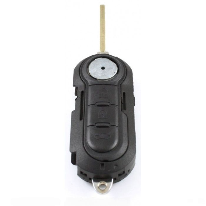 Fiat 3-knapps vikbar nyckel svart - nyckelblad rakt med elektronik 434MHZ -7946 transponder - Magneti Marelli Image