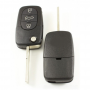 Audi 3-knops klapsleutel - sleutelbaard recht met inkeping zijkant - 2 batterijen (model 2)