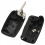 Peugeot 3-knops klapsleutel zwart - sleutelbaard recht (model 2)