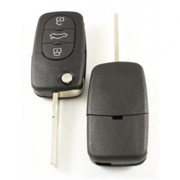 Audi 3-knapps vikbar nyckel - nyckelblad rak - 1 batteri (modell 1) Image