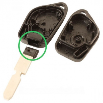 Peugeot 1-knapps nyckelhus - nyckelblad med skåra i mitten (modell 1) Image