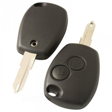 Renault 2-knapps nyckelhus - nyckelblad med skårad spets - 1 batteri Image