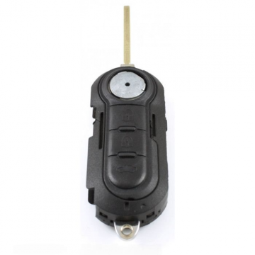 Fiat 3-knapps vikbar nyckel blå - nyckelblad rak Image