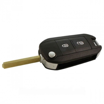 Peugeot 2-knapps viknyckel - nyckelblad rakt (ny modell) Image