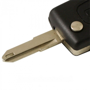 Peugeot 2-knapps viknyckel - nyckelbladspunkt med öppning - batteri i hölje Image