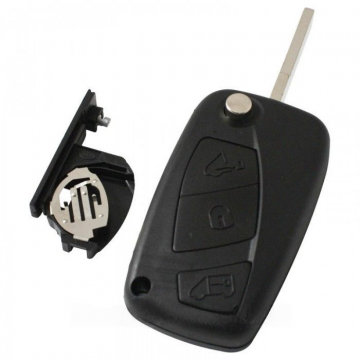 Peugeot 3-knapps vikbar nyckel svart - nyckelblad rakt (modell 2) Image