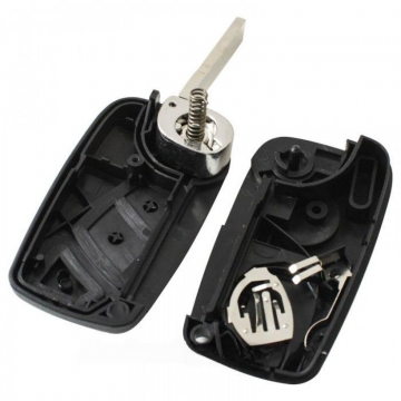 Fiat 3-knapps vikbar nyckel svart - nyckelblad rak (modell 2) Image