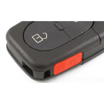 Audi 2-knapps vikbar nyckel med panikknapp - nyckelblad rakt - CR2032 batteriversion Image