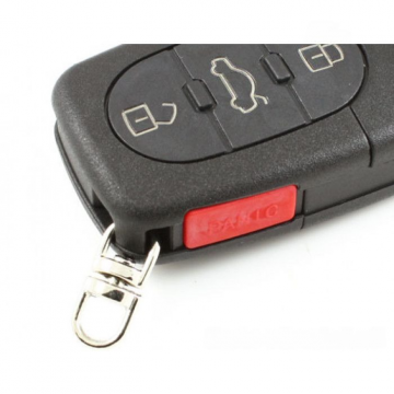 Audi vikbar nyckel med 3 knappar och panikknapp - version 1 batteri Image