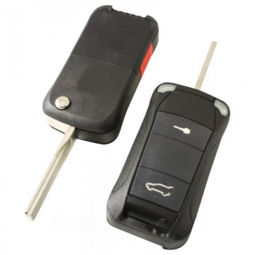 Porsche 2-knapps vikbar nyckel med panikknapp Image
