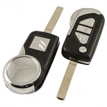 Citroën 3-knapps vikbar nyckel - nyckelblad rak Image