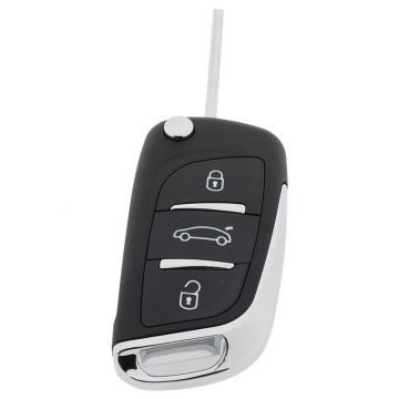 Citroën 3-knapps viknyckel - nyckelblad rakt med skårsida (ombyggnadssats) Image