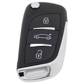 Citroën 3-knapps viknyckel - nyckelblad rakt med skårsida (ombyggnadssats) Image