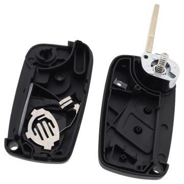 Fiat 3-knapps vikbar nyckel svart - nyckelblad rak (modell 3) Image