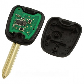 Citroën nyckelhus med 2 knappar - nyckelblad korsformat med elektronik 433MHZ - PCF7961 transponder Image