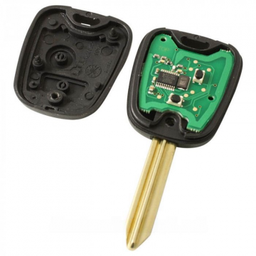 Peugeot nyckelhus med 2 knappar - nyckelblad korsformat med elektronik 433MHZ - ID46-transponder Image