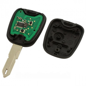 Peugeot nyckelhus med 2 knappar - nyckelbladspunkt med öppning med elektronik 433MHZ - ID46 transponder Image