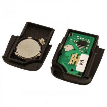 Volkswagen 3-knapps vikbar nyckel - nyckelblad rak med skåra med elektronik 433MHZ - ID46 transponder - 1J0959753B Image