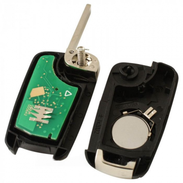 Opel 3-knapps vikbar nyckel - nyckelblad rakt med elektronik 433MHZ - ID46-transponder Image