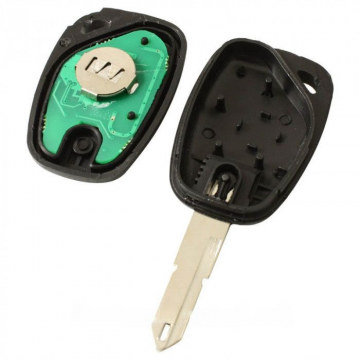 Renault nyckelhus med 2 knappar - nyckelbladspunkt med öppning med elektronik 433MHZ - 7947 transponder (modell 1) Image
