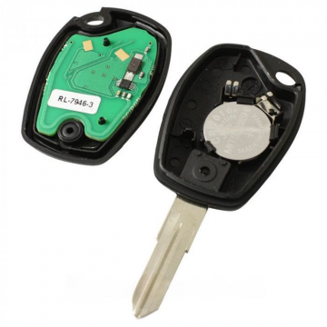 Renault 3-knapps nyckelhus - nyckelbladspunkt med elektronik 433MHZ - 7946 transponder Image
