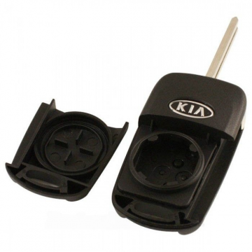 Kia vikbar nyckel med 3 knappar - nyckelblad rakt med elektronik 433MHZ - ID46 PCF7936 transponder Image