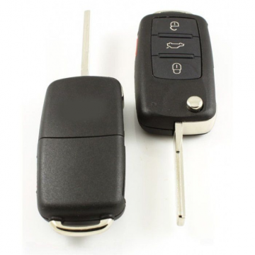 Audi 3-knapps vikbar nyckel med panikknapp - nyckelblad rakt med elektronik (för Audi A8) Image