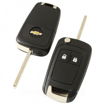 Chevrolet 2-knapps vikbar nyckel - nyckelblad rakt med elektronik 433MHZ - PCF7937E - ID46-transponder Image