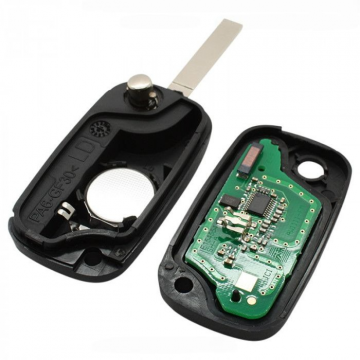 Renault vikbar nyckel med 3 knappar - nyckelblad rakt med elektronik 433MHZ - PCF7961 transponder Image