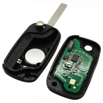 Renault vikbar nyckel med 2 knappar - nyckelblad rakt med elektronik 433MHZ - PCF7961 transponder Image