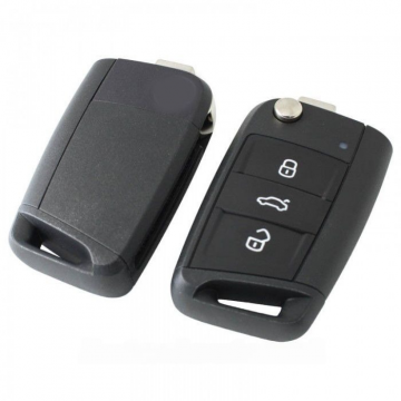 Volkswagen 3-knapps vikbar nyckel med elektronik 433MHZ - ID48 transponder 5G0959753BB Image