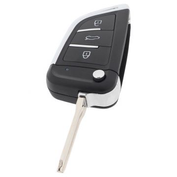 Citroën vikbar nyckel med 3 knappar - nyckelbladpunkt med elektronik 434MHZ - ID46-transponder
