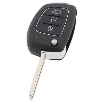 Hyundai 3-knapps vikbar nyckel - nyckelblad rakt med elektronik 433MHZ - ID46-transponder för Hyundai I20