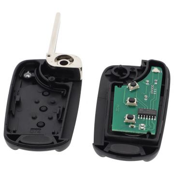 Hyundai 3-knapps vikbar nyckel - nyckelblad rak med elektronik 433MHZ - ASK (modell 3) Image