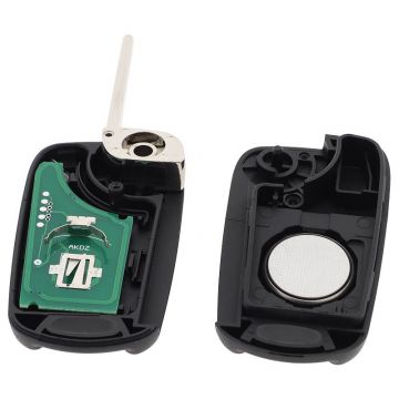Hyundai 3-knapps vikbar nyckel - nyckelblad rak med elektronik 433MHZ - ASK (modell 3) Image