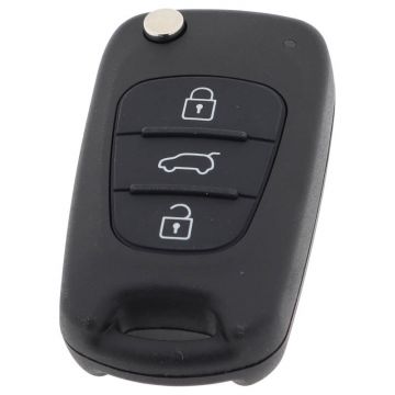 Hyundai 3-knapps vikbar nyckel - nyckelblad rak med elektronik 433MHZ - ASK (modell 3) Image