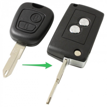 Citroën 2-knapps viknyckel - nyckelbladspunkt med öppning (ombyggnadssats) Image