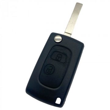 Citroën vikbar nyckel med 2 knappar - nyckelblad rakt (ombyggnadssats) Image