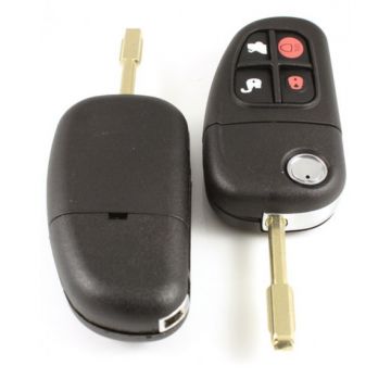 Jaguar 4-knapps vikbar nyckel - nyckelblad rund Image