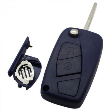 Fiat 2-knapps viknyckel blå - nyckelblad rakt (modell 2) Image